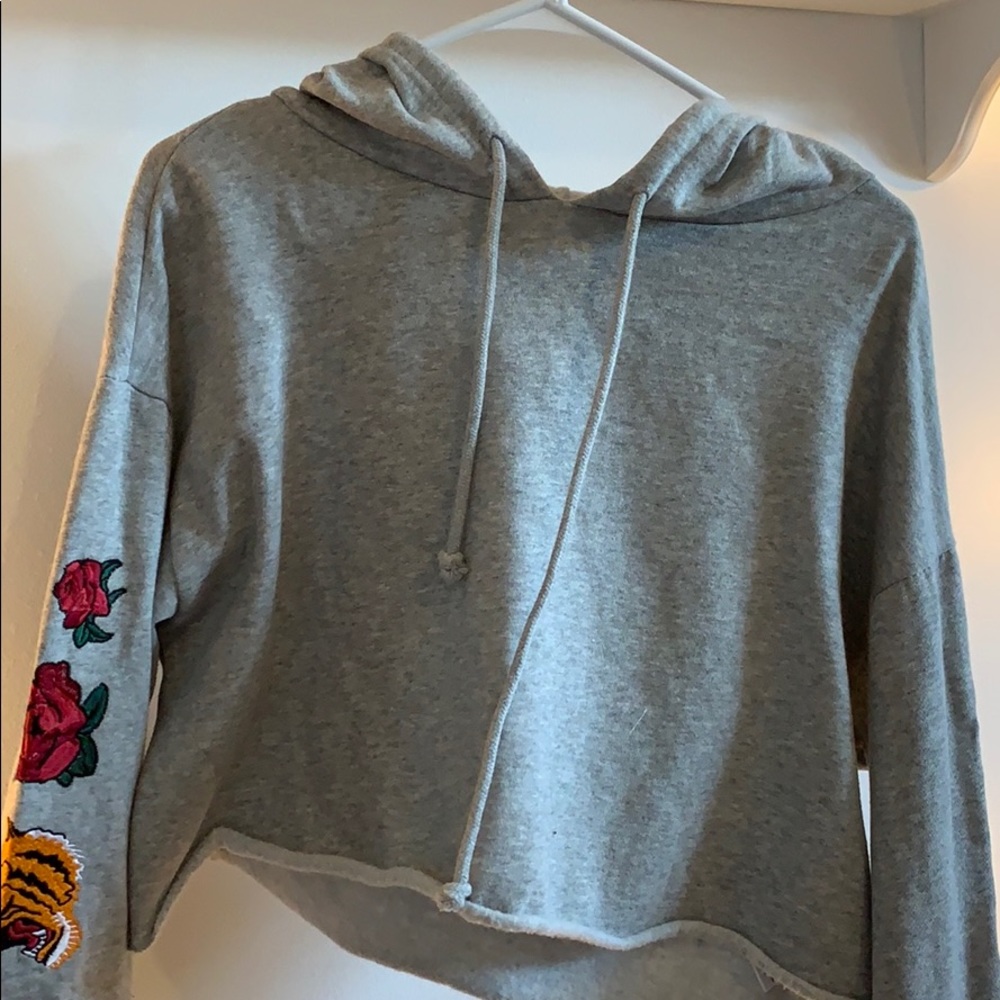 Cropped Gray Hoodie